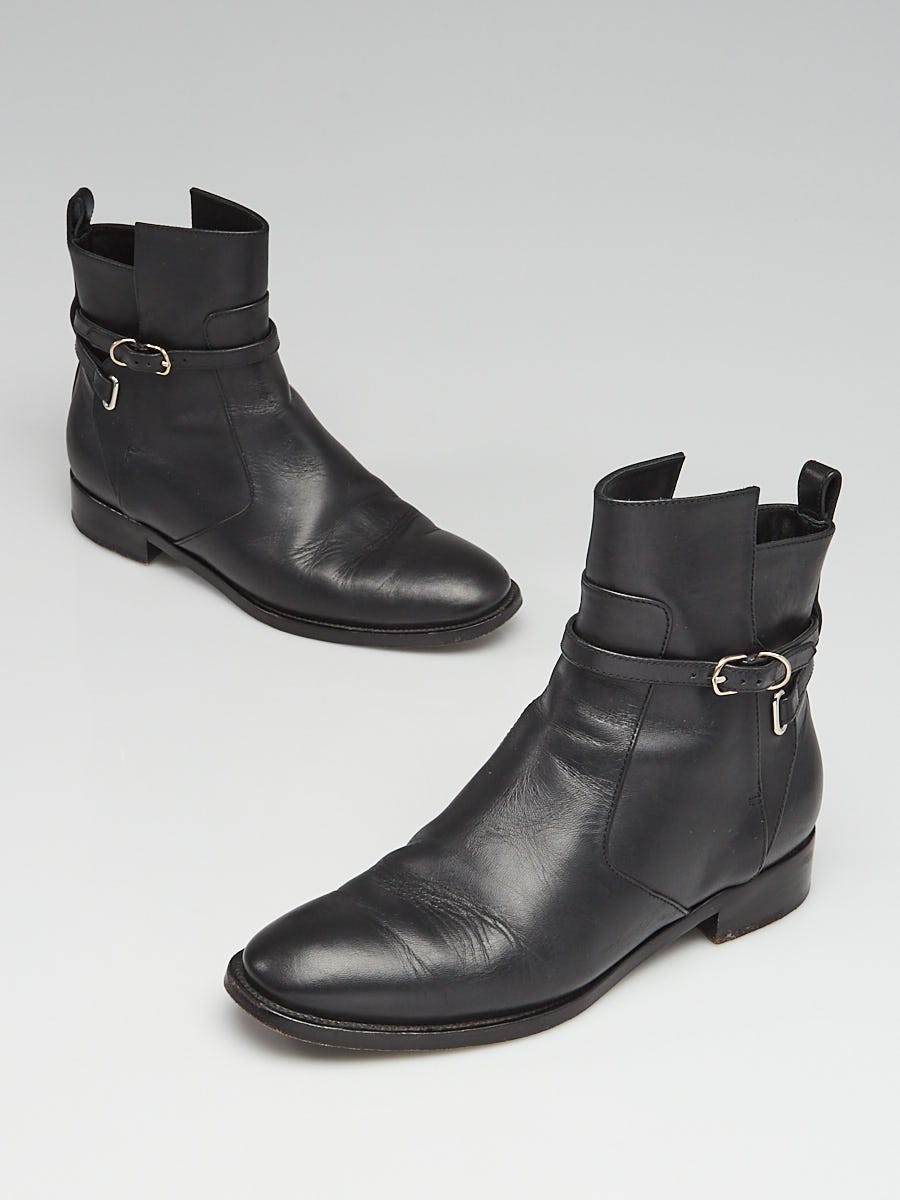 Balenciaga Black Leather Papier Chelsea Ankle Boots Size 6.5 37