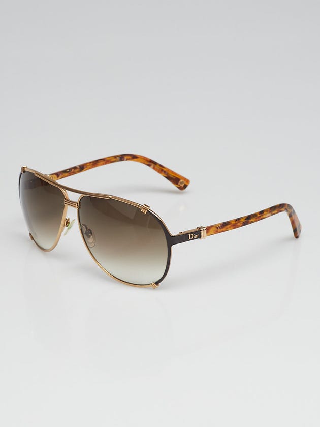 Christian Dior Goldtone Metal and Tortoise Shell Acetate Aviator Chicago2 Sunglasses