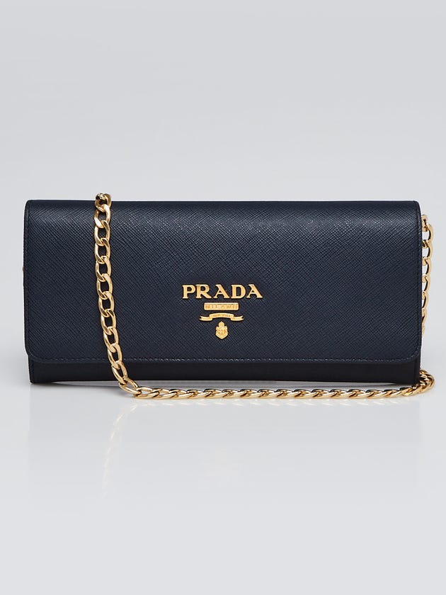 Prada Baltico Saffiano Lux Leather Wallet on Chain Clutch Bag 1BP290