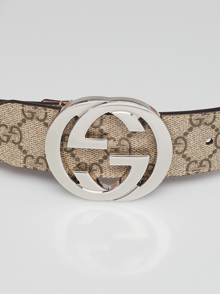 GUCCI Supreme Belt With G Buckle Brown, Women Belt ‎411924 KGDHN