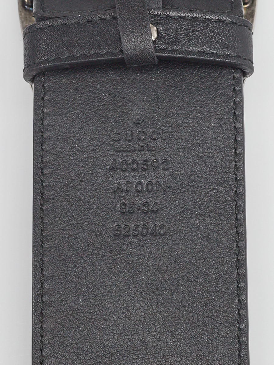 Gucci Black Smooth Leather Dionysus Belt Size 85/34