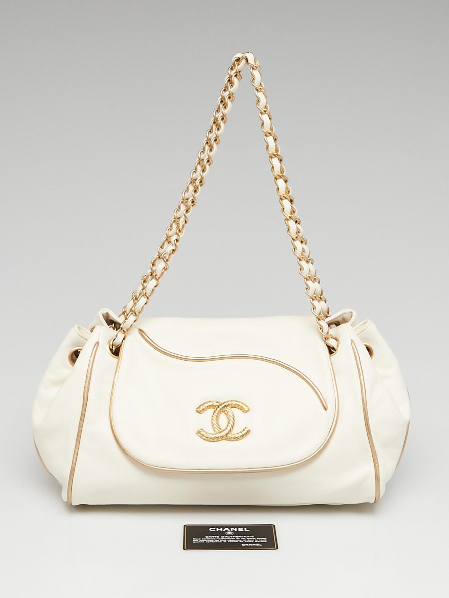 Chanel White Leather Paris-Moscow Constructivism Accordion Flap