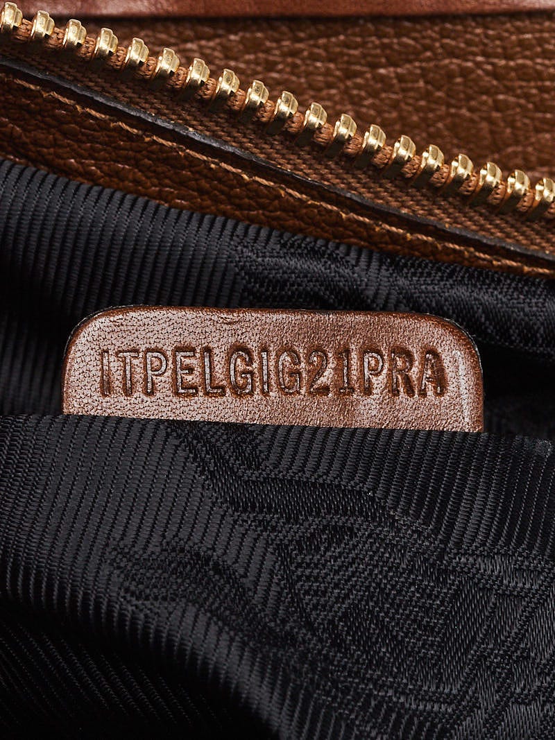 Burberry Prorsum Brown Leather Metal Stitch Large Satchel Bag