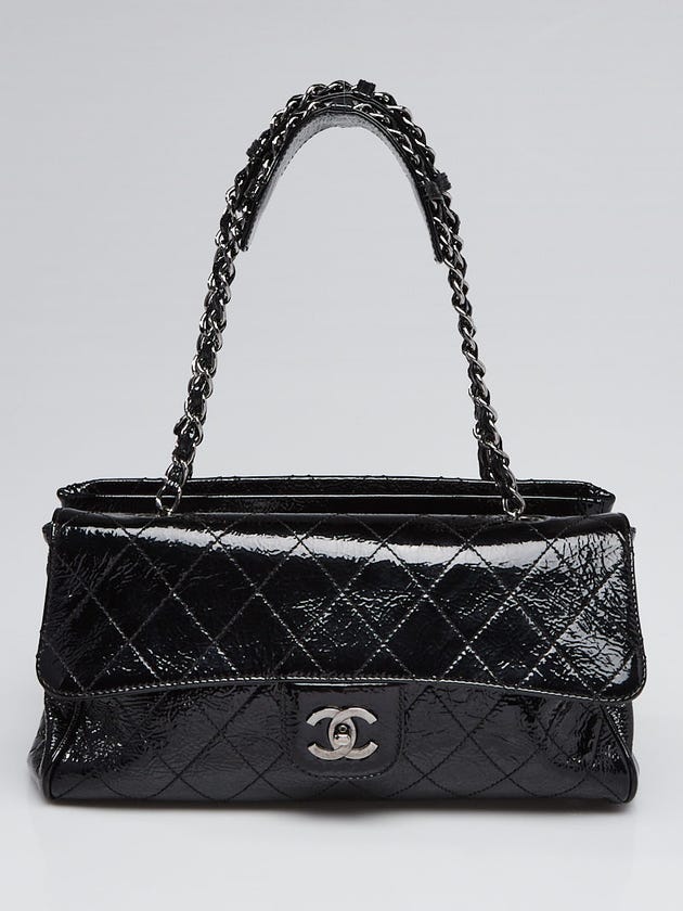 Chanel Black Quilted Patent Leather Ritz Flap Bag | Yoogi's Closet