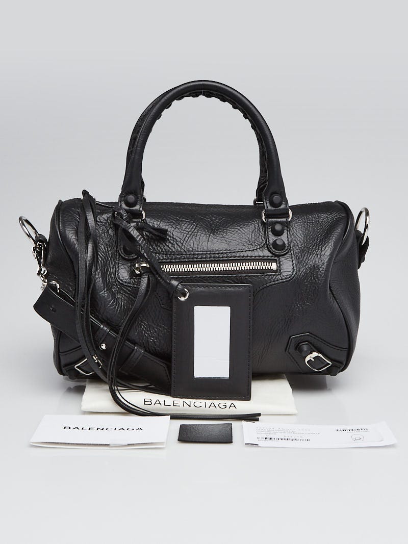 Balenciaga Black Chevre Leather Rubber Motorcycle Mini Twiggy Bag Yoogi s Closet