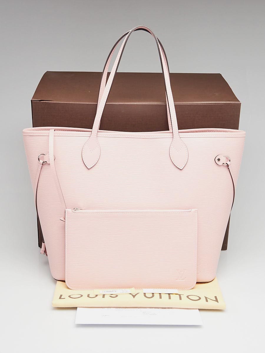 Louis Vuitton Rose Ballerine Epi Leather Neverfull MM Bag w/o