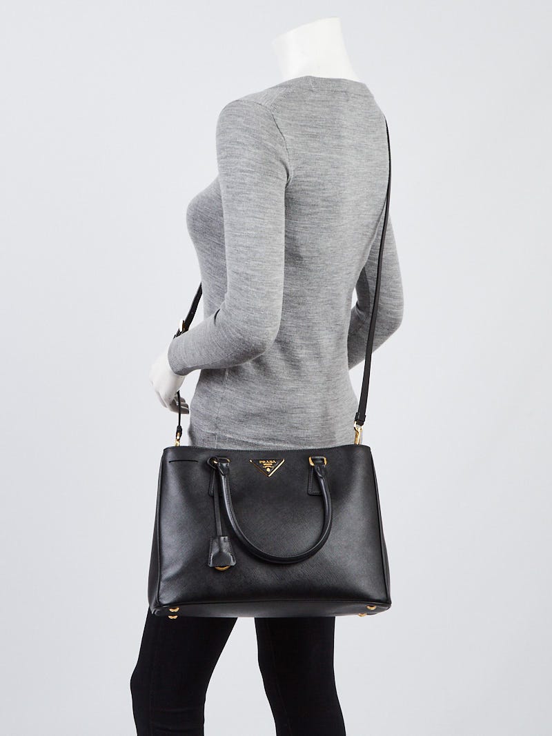Prada Black Saffiano Lux Leather Small Tote Bag BN1874 | Yoogi's