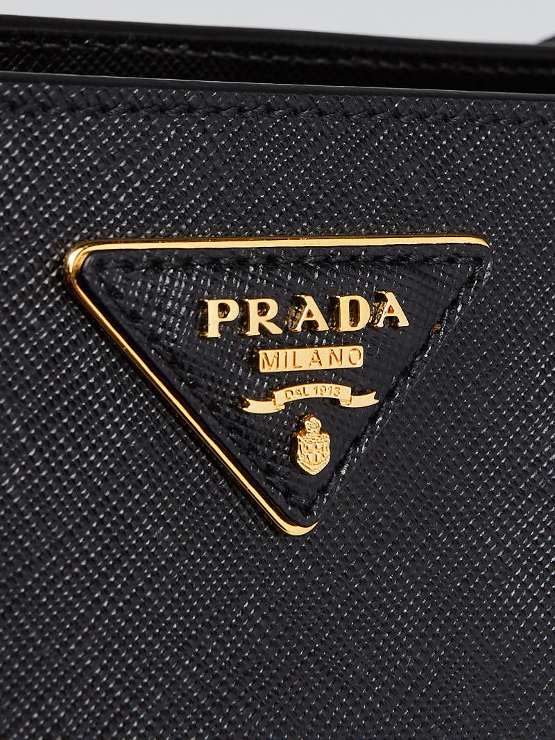 Prada Black Saffiano Lux Leather Small Tote Bag BN1874 | Yoogi's