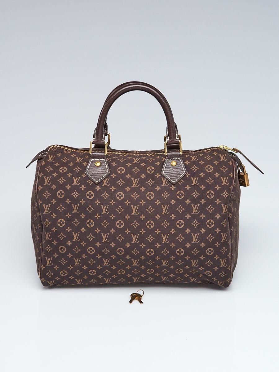 Louis Vuitton Fusain Monogram Mini Lin Canvas Speedy 30 Bag Louis Vuitton