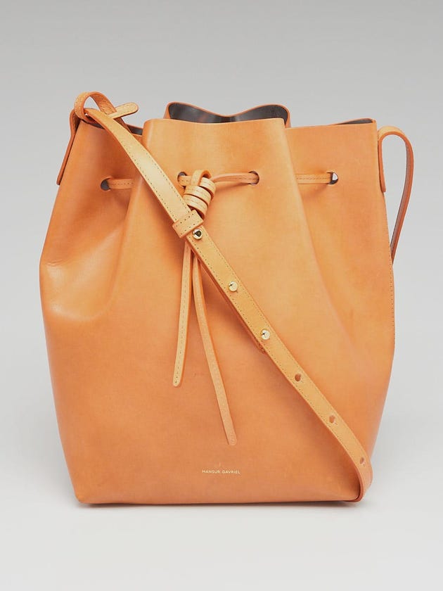 Mansur Gavriel Camello/Argento Vegetable Leather Large Bucket Bag
