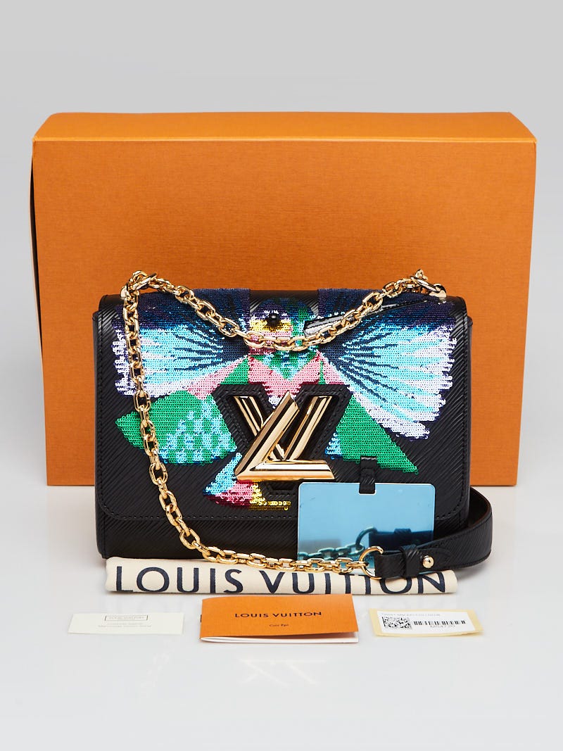 Louis Vuitton Black EPI Leather Sequin Bird PM Twist Bag