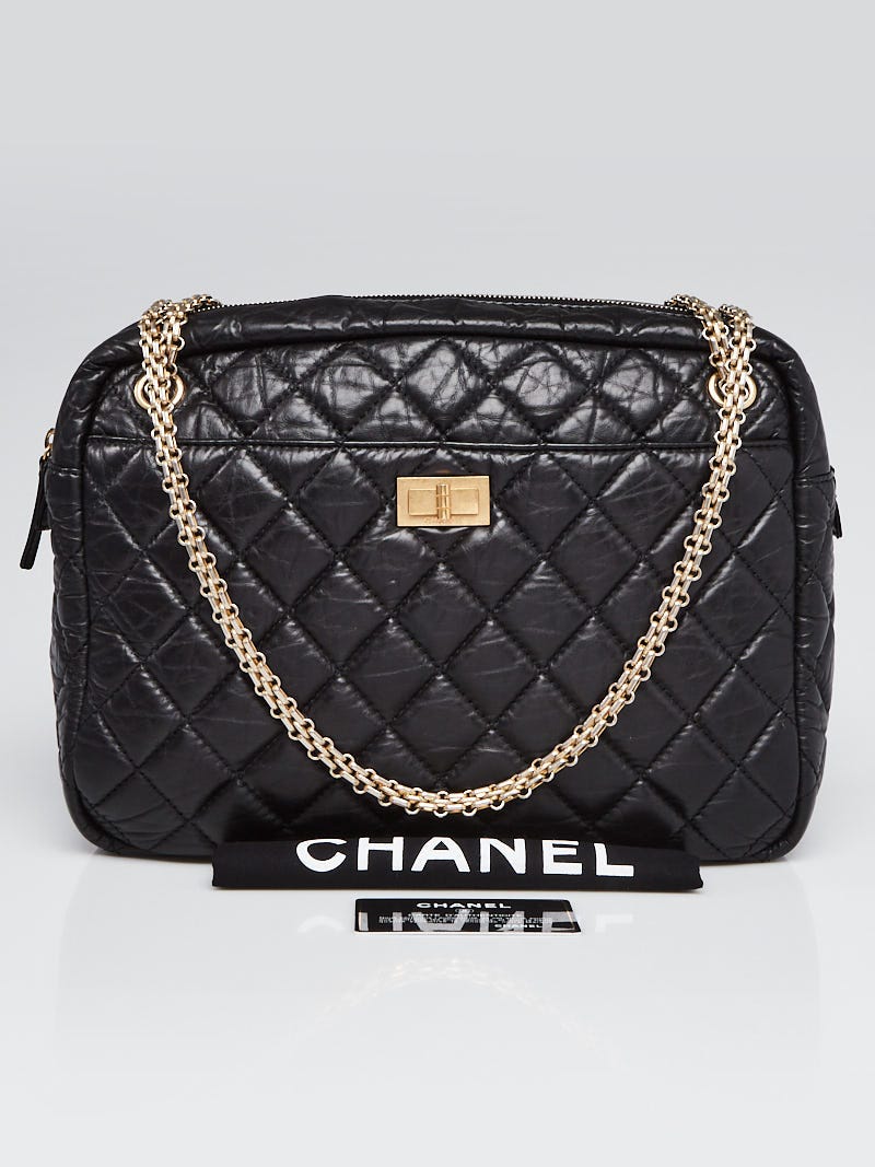Chanel Black Aged Calfskin Reissue Camera Bag GHW Medium Boutique