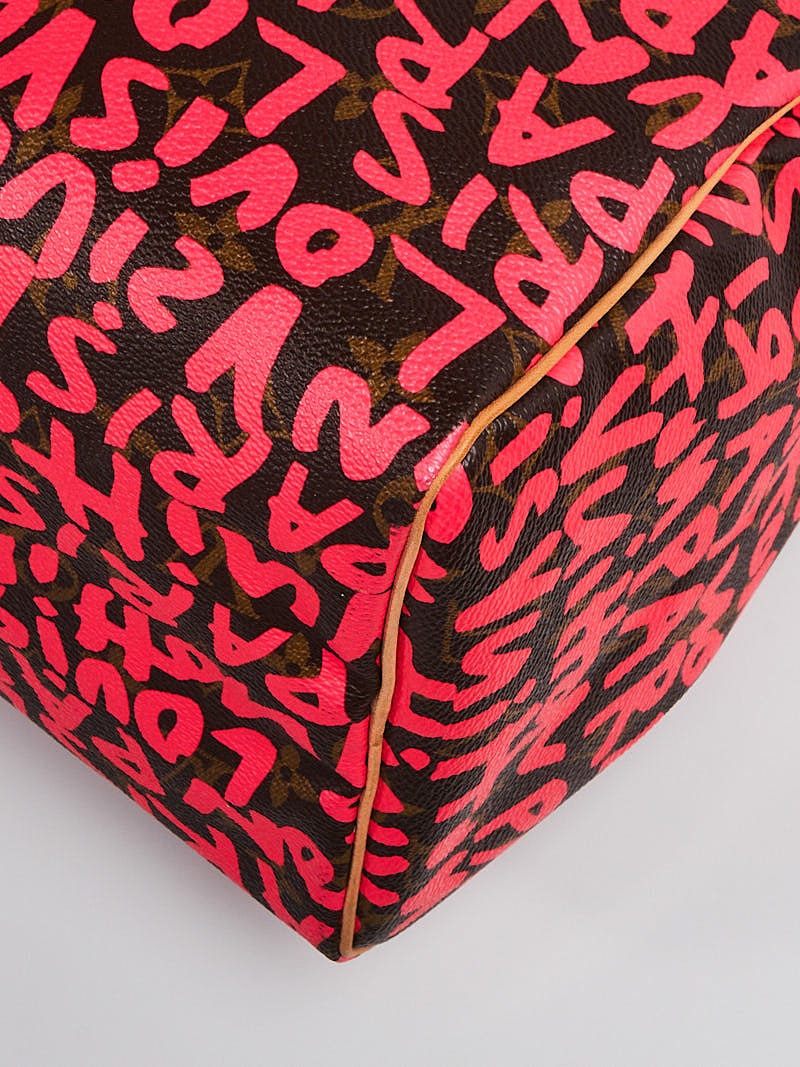 Louis Vuitton Speedy Handbag Limited Edition Monogram Graffiti 30 Pink