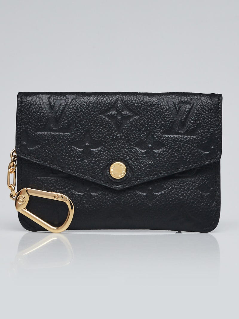 Louis Vuitton Black Leather Empreinte Monogram Key Pouch (w/ Dust Bag)