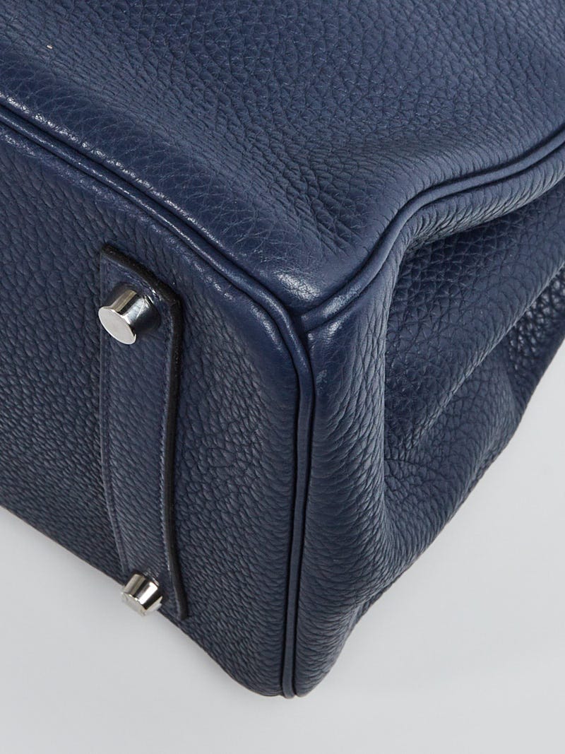Hermes 35cm Bi-Color Blue Obscur/Saphir Clemence Leather Palladium Plated Birkin  Bag - Yoogi's Closet