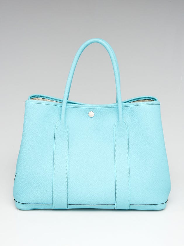 Hermes Blue Atoll Negonda Leather Garden Party 36 Tote Bag