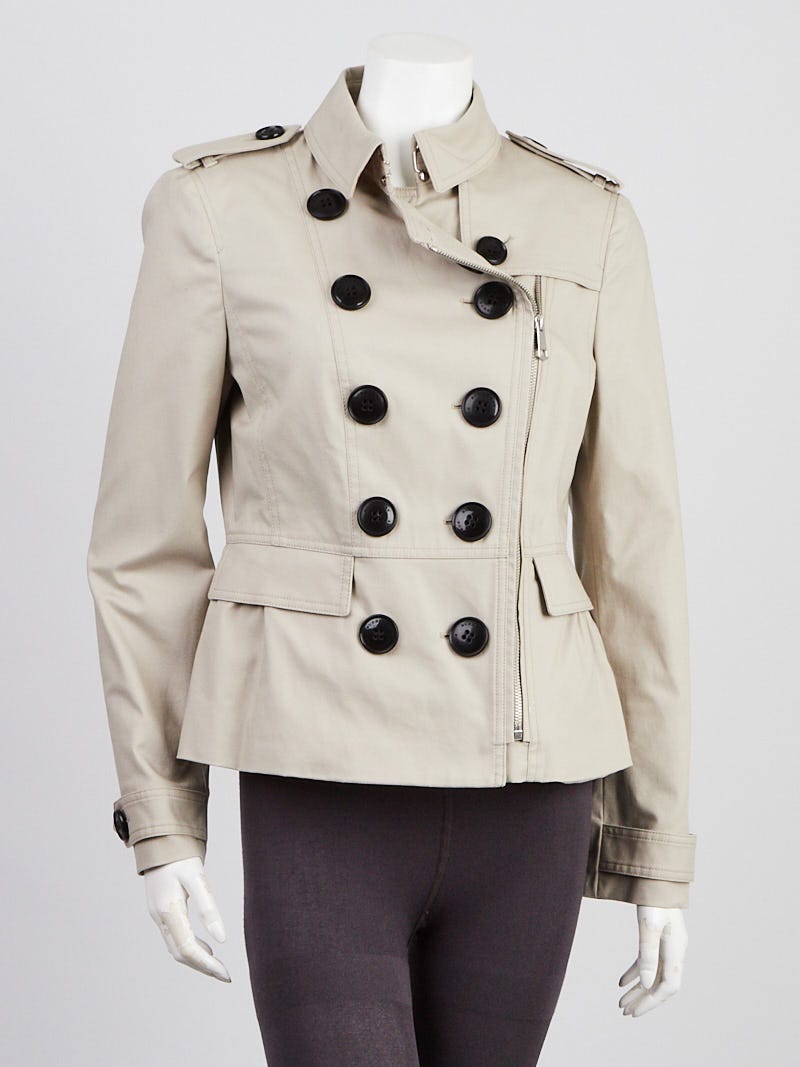 Burberry Heritage Stone Cotton Blend Brookleigh Short Trench