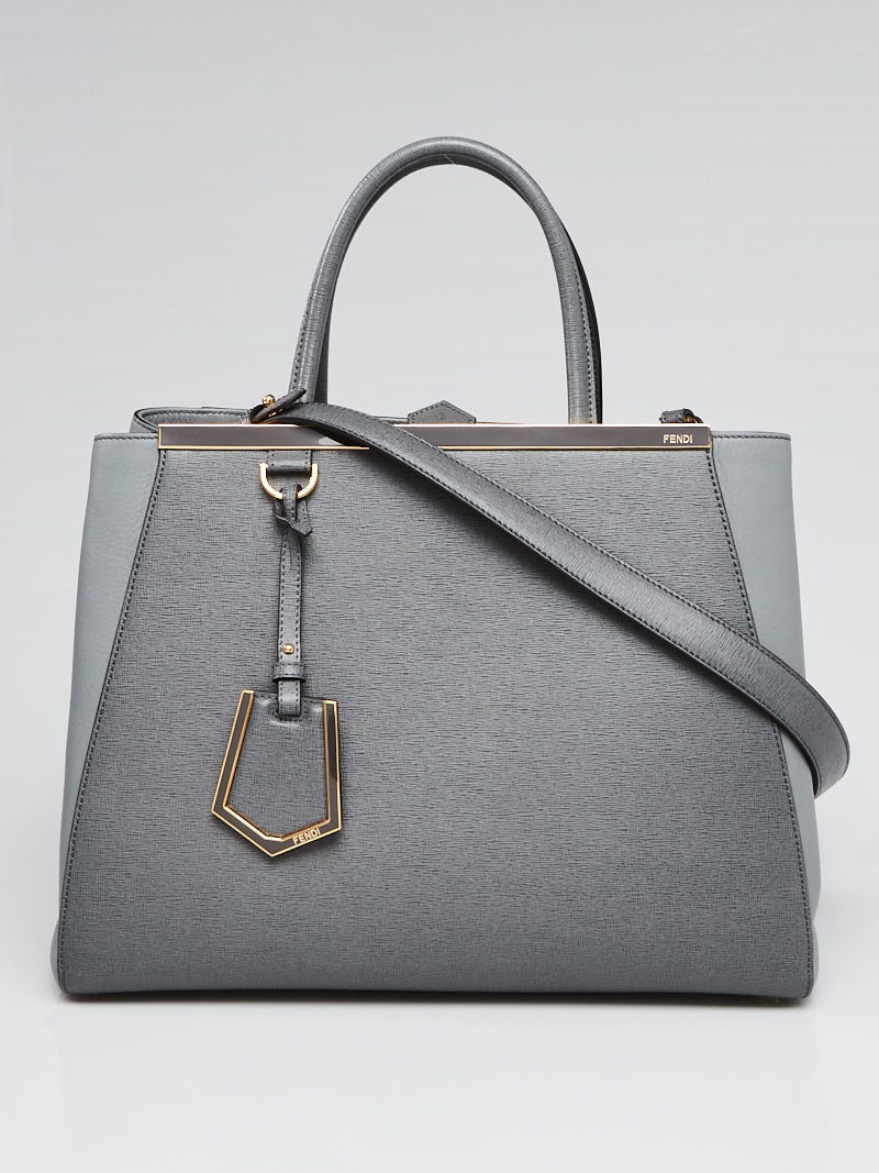 Fendi Grey Vitello Leather Medium 2Jours Elite Tote Bag 8BH250 - Yoogi's  Closet