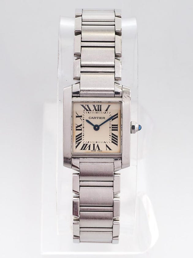 Cartier Stainless Steel Tank Francaise Small Quartz Watch