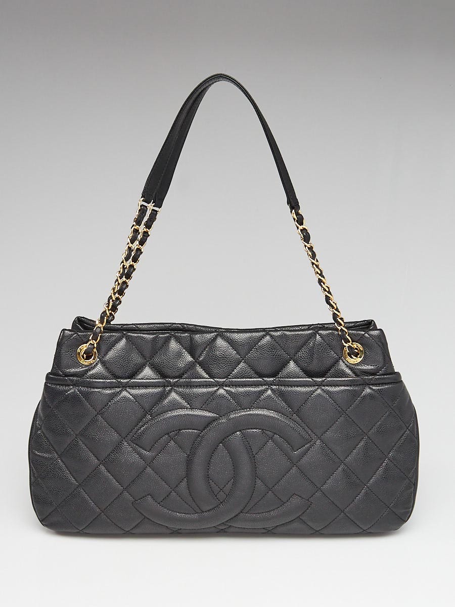 Chanel Black Quilted Caviar Leather Timeless Tote Bag - Yoogi's Closet