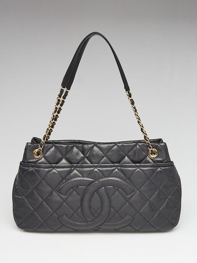 Chanel Black Quilted Caviar Leather Timeless Tote Bag