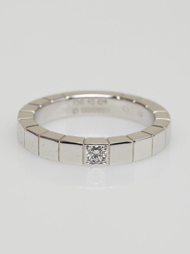 Cartier 18k White Gold and Diamond Lanieres Ring Size 4.75/49