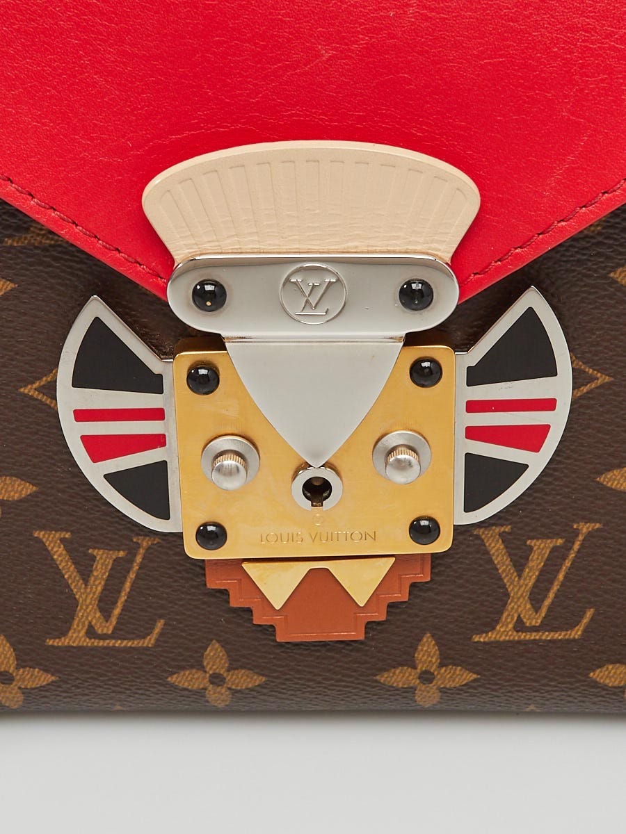 LOUIS VUITTON Monogram Crocodile Tribal Chain Mask Bag GM Black 279481