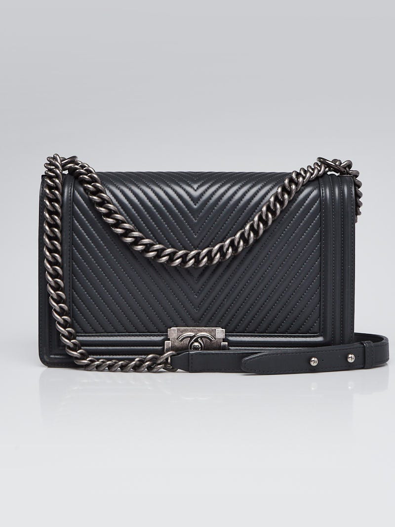 Chanel Chevron Quilted Lambskin Leather Boy Bag