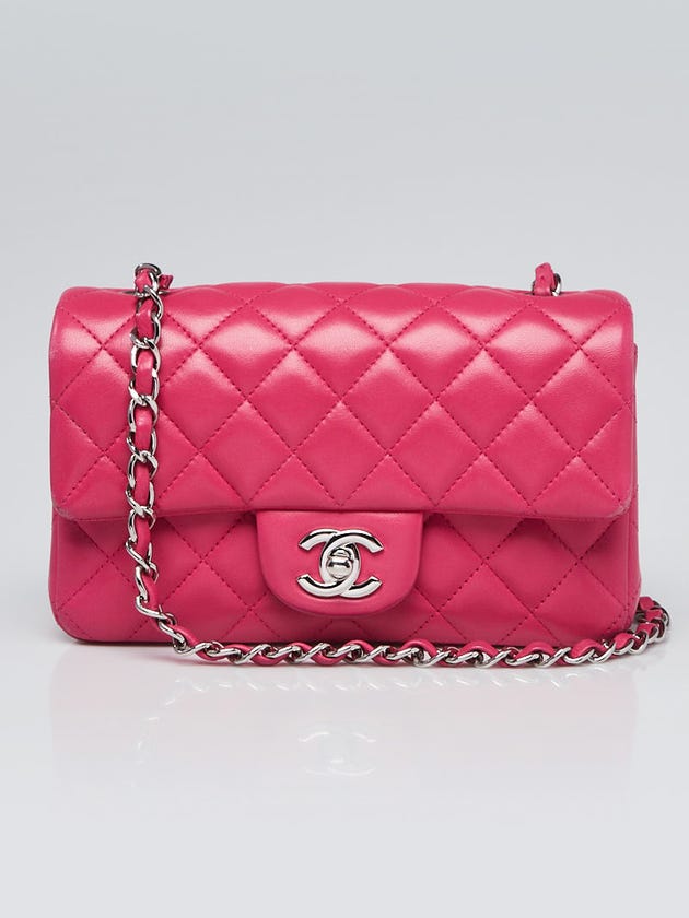 Chanel Fuchsia Quilted Lambskin Leather Classic New Mini Flap Bag