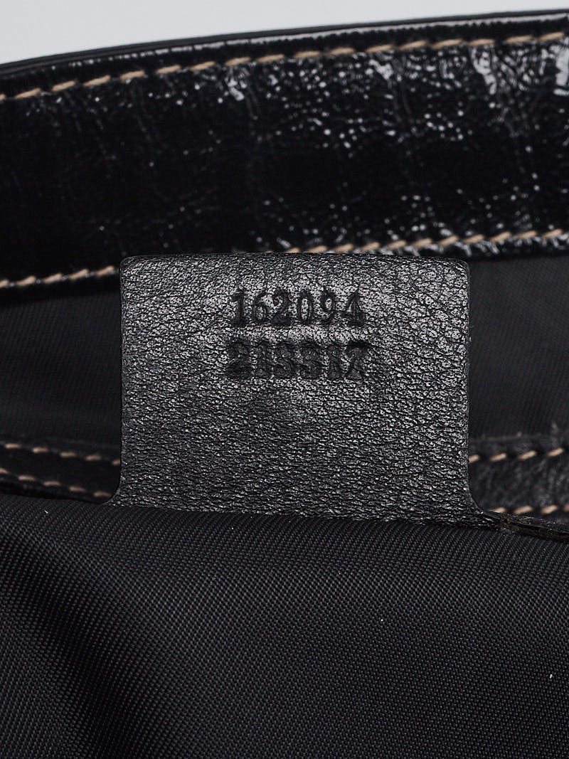 Gucci Black Dialux Coated Fabric Britt Tote Bag | Yoogi's Closet