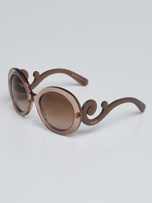 Prada Light Brown Oversized Round Frame Baroque Sunglasses - SPR27N