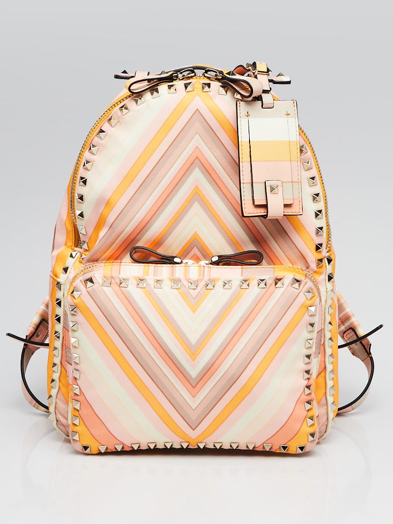 Valentino Native Couture Print Nylon  Rockstud Small Backpack