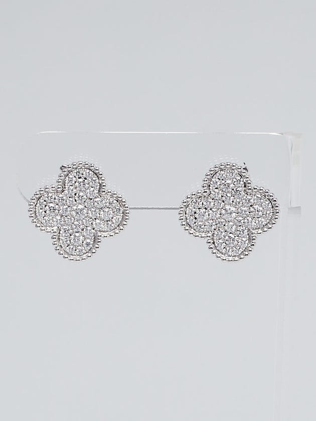 Van Cleef & Arpels 18k White Gold and Diamonds Magic Alhambra Earrings