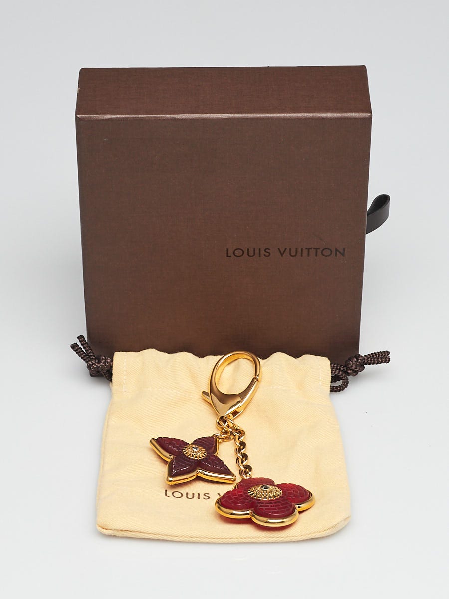 Louis Vuitton Red Resin Mosaic Flower Key Holder Bag Charm – The
