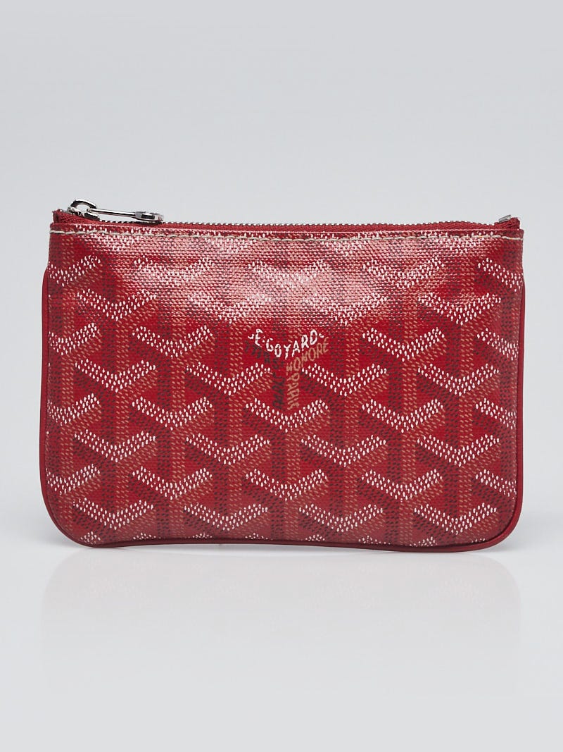 Goyard Rouge Chevron Print Coated Canvas Pochette Senat 2 Mini Zip