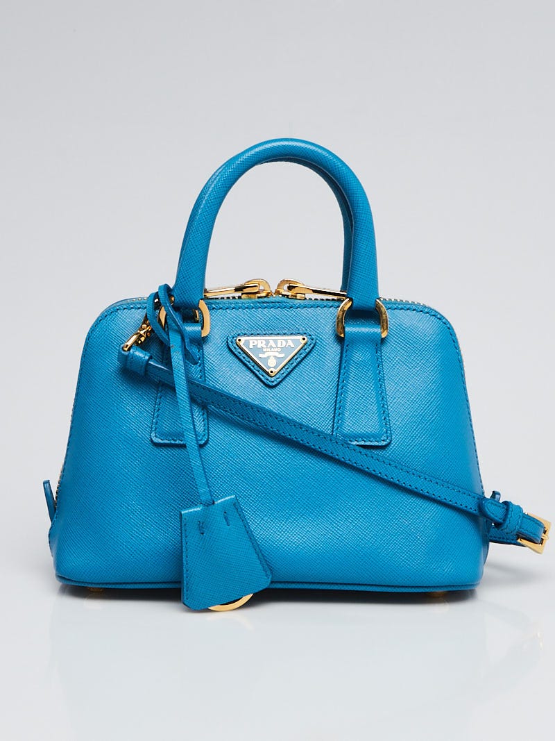 Prada Celeste Saffiano Lux Leather Mini Bag BL0851 - Yoogi's Closet