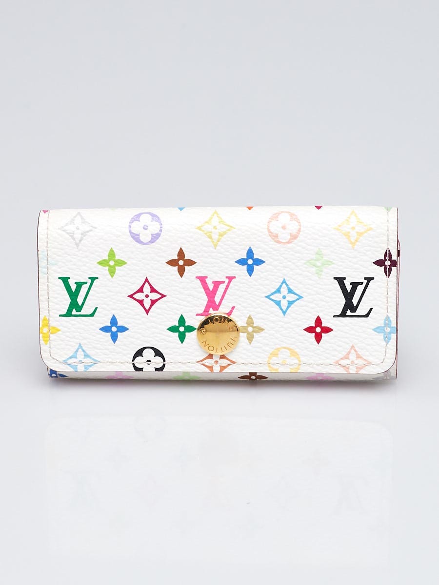 Louis Vuitton White/Litchi Monogram Multicolore Multicles 4 Key Holder -  Yoogi's Closet