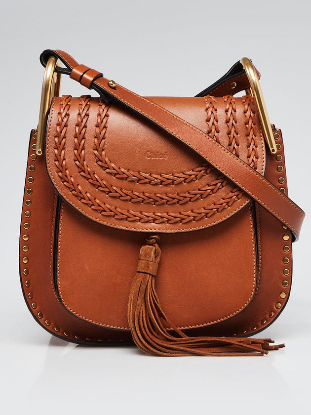 Chloe Caramel Smooth Braided Leather Medium Hudson Bag