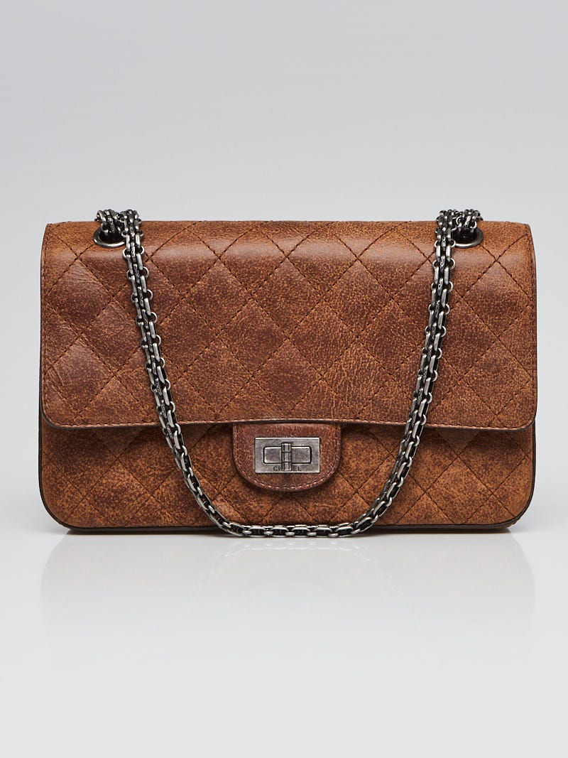 Chanel Brown 2.55 Reissue Quilted Distressed Calfskin 225 Flap Bag - Yoogi's  Closet