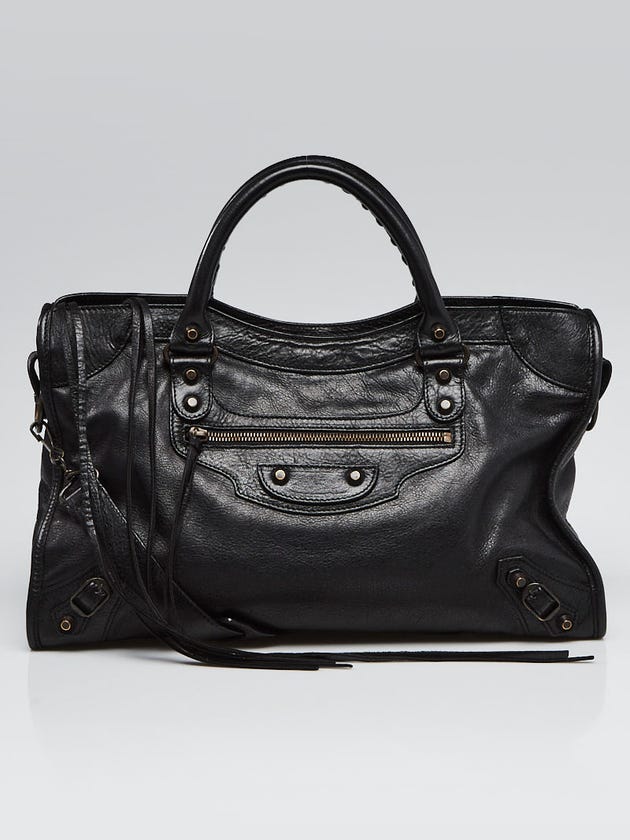 Balenciaga Black Leather Motorcycle City Bag Yoogi s Closet balenciaga-black-leather-motorcycle-city-bag-yoogi-s-closet