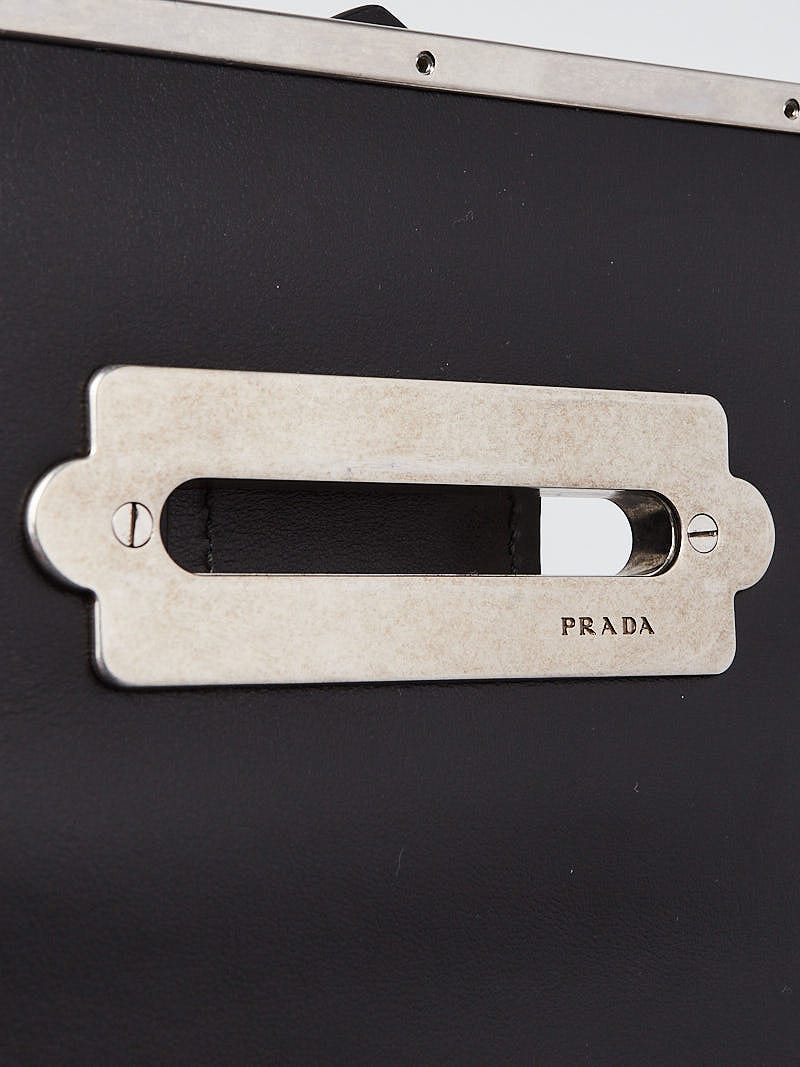 小物 PRADA Prada Black City Calfskin and Saffiano Leather Studded