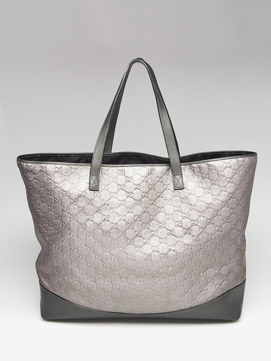 Gucci Pewter Guccissima Leather Large Tote Bag | Yoogi's Closet