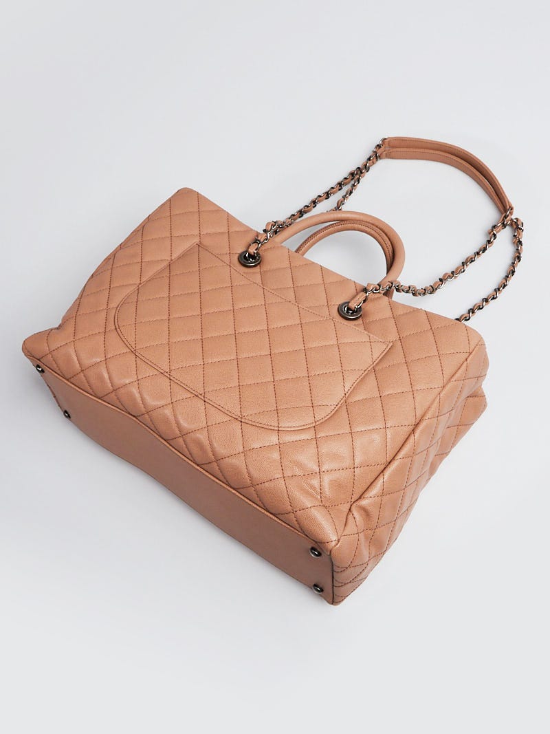 Chanel Beige Quilted Caviar Leather Coco Handle Shopping Tote Bag - Yoogi's  Closet