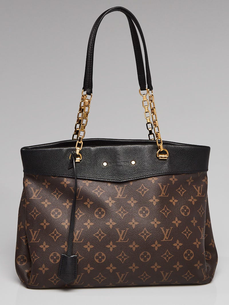 Louis Vuitton Pallas Shopper Chain Monogram Canvas Shoulder Bag Brown