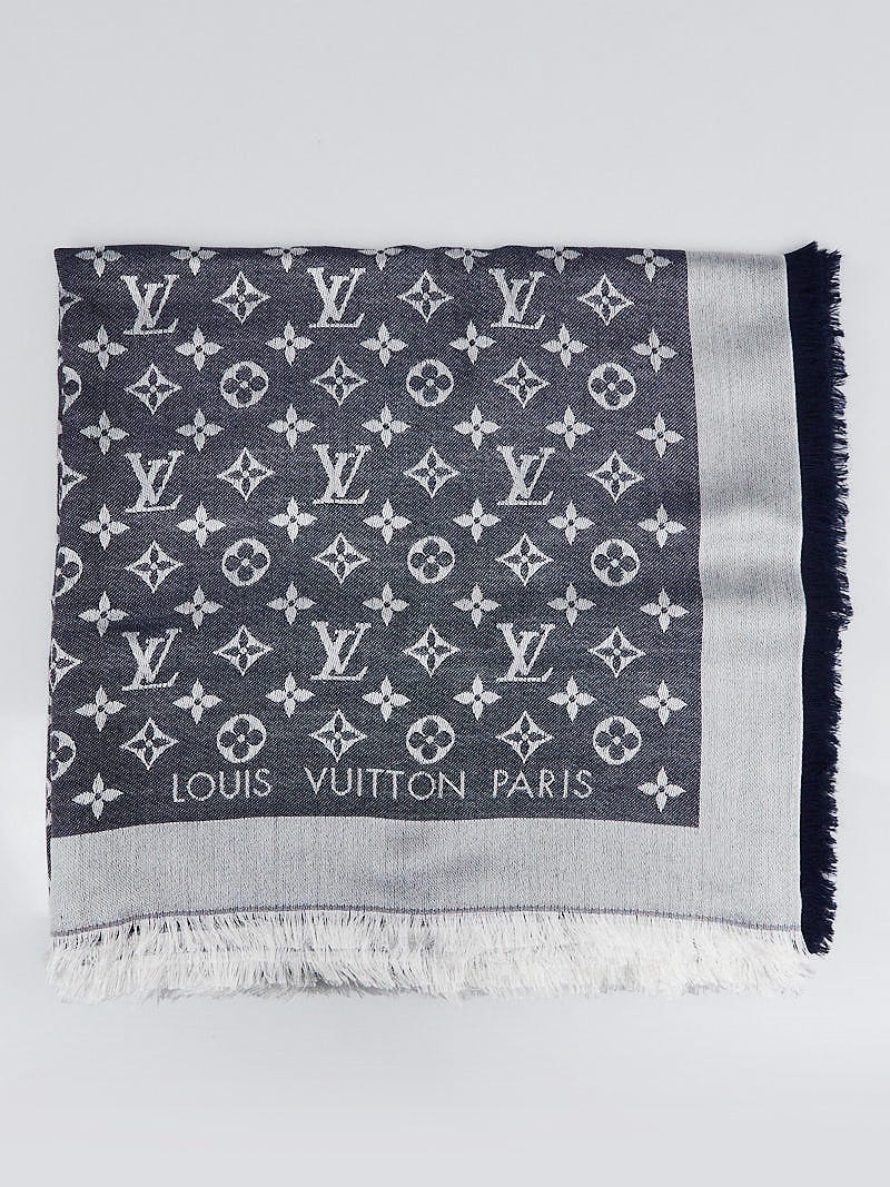 Louis Vuitton Dune Monogram Silk/Wool Shawl Scarf - Yoogi's Closet