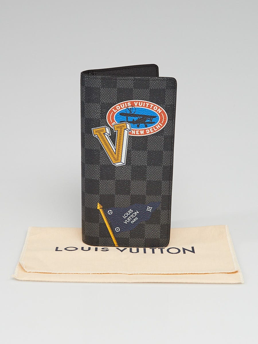 Louis Vuitton Damier Graphite Canvas League Stickers Brazza Wallet -  Yoogi's Closet