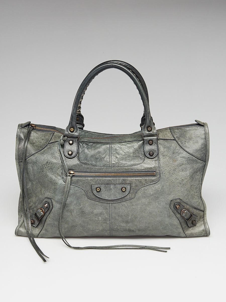 Balenciaga Anthracite Lambskin Leather Work Bag | Yoogi's Closet