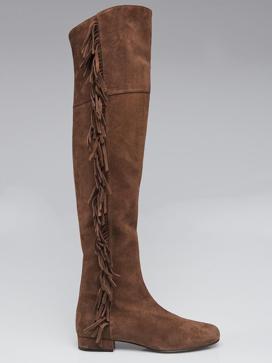 suede brown flat boots