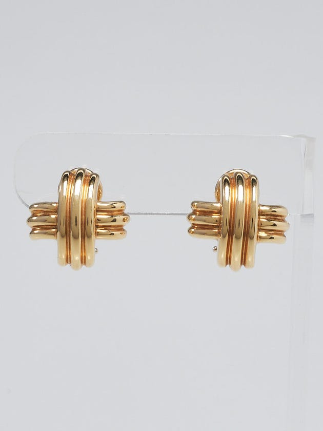 Tiffany & Co. 18k Gold Cross Signature X Stud Earrings