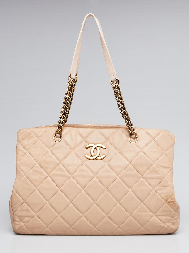 Chanel CC Crown Tote Quilted Leather Small